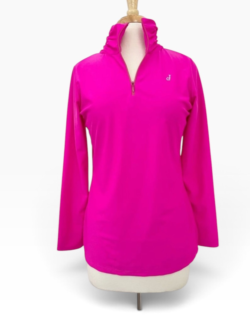 NWT Jude Connally Womens Bright Pink Fuchsia Ashley Pink Quarter Zip Top Size M